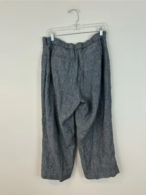 J. Jill Love Linen Wide Leg Linen Blend Pants in Dark Gray Size Medium Women's thumbnail 4
