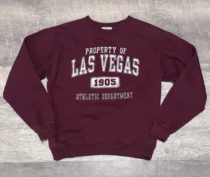 Las Vegas Nevada Crew Sweatshirt Adult M Pullover Distressed Graphic Maroon thumbnail 1