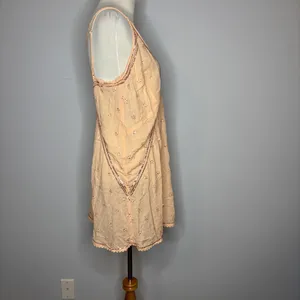 Free People - Chloe Embroidered Slip Mini Dress in Sweet Peach thumbnail 4