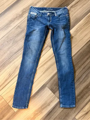 Y2K‎ Amethyst Jeans Low Rise Skinny Straight Leg Jeans Size 7 Embroidered Denim thumbnail 7