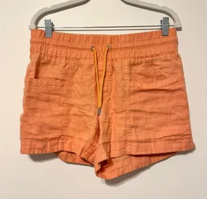 Athleta Cabo Linen 4" Short Size 8 Orange Summer Beach thumbnail 1