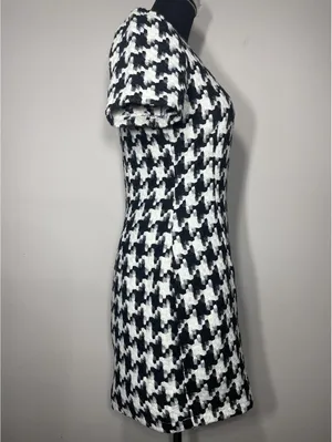 Kling Houndstooth Mini Shift Dress Vtg Old Money Minimal 6 thumbnail 6