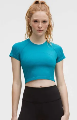 Lululemon Swiftly Tech Cropped Short-Sleeve Shirt 2.0 Hawaiian Blue thumbnail 1