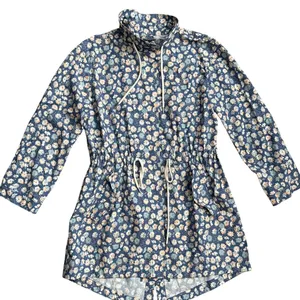 Madewell Preppy Ruffle-Neck Anorak‎ Raincoat French Floral Blue Moon Size Smalll thumbnail 8