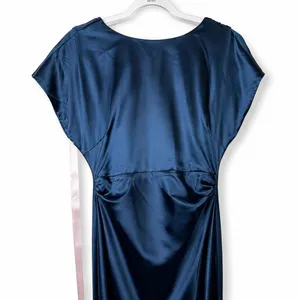 NEW Lulus Captivating Presence Dark Teal Satin Open Cowl Back Maxi Dress Large thumbnail 8