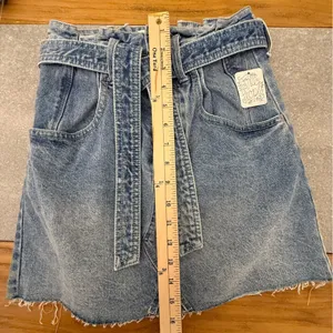Free People We The Free Indigo Denim Paperbag Mini Skirt Size 25 NWT thumbnail 9