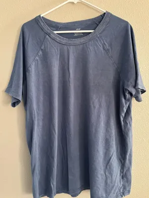 Aerie Shirt Womens M Blue Distressed Oversized Boho Soft Lounge Sporty Casual thumbnail 1
