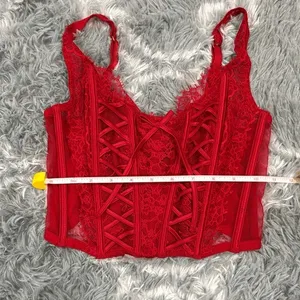Victoria's Secret Unlined Lace-Up Corset Top size‎ small This romantic bustier thumbnail 2