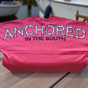Spirit jersey - Anchored in the South Oversized Cotton Coastal Style Size M pink thumbnail 4