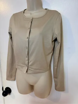 Lot of 2 CRZ YOGA Cloud Jersey Button Cardigans Size S White & Mojave Tan thumbnail 12