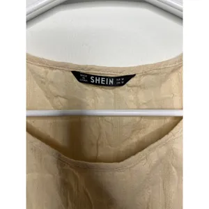 Shein Wm Med Crop Peasant top mid sleeve beige tan cream color Renaissance thumbnail 2