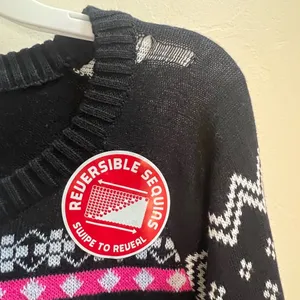Well Worn Black and‎ Pink Naughty List Sweater thumbnail 3