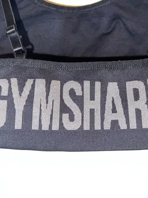 Gymshark‎ Black Seamless Sports Bra Adjustable Straps Logo Band thumbnail 4