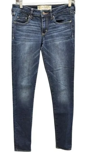 Abercrombie & Fitch Super Skinny Jeans Womens‎ 4L W27 L33 Dark Wash Denim Pants thumbnail 1