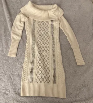 Bebe Off the Shoulder Cable Knit Sweater Dress thumbnail 1