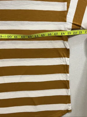 Madewell Short-Sleeve Crewneck Tee in Mustard & White Stripes thumbnail 4