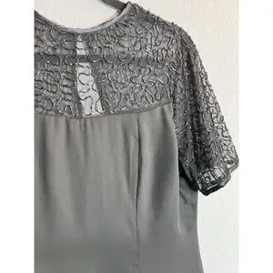Laurence Kazar Womens vintage short sleeve beaded Formal‎ dress, Size Medium thumbnail 3
