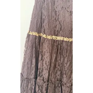 NWT Vintage 90s Y2k Lace Tiered Peasant Maxi Skirt Fairy Grunge Whimsigoth 2814 thumbnail 3