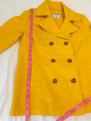 NWT 2012 Old Navy Yellow Cotton Peacoat Jacket Early 2010s Twee S thumbnail 12