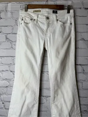 Ag Adriano Goldschmied White the Belle Flared Jeans size 25R thumbnail 3