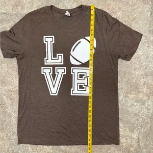 Love Football Brown Graphic T-Shirt Size Large thumbnail 7