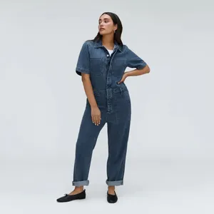 Everlane The Supersoft Jean Coveralls Size‎ 2 Denim Short Sleeve Jumpsuit thumbnail 3
