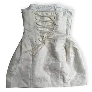 NWD BabyBoo Elenora Mini Dress Ivory Big Bow Size Medium thumbnail 4