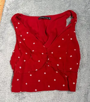 Abercrombie & fitch Red Sleeveless Tank Top red cropped medium thumbnail 1