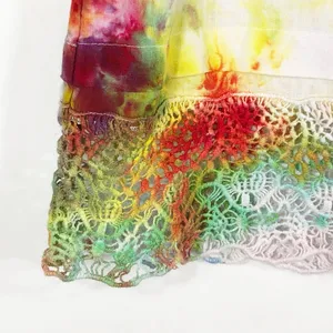 Galaxy Garden Jeanne Pierre Small Top Handmade Tie‎ Dye Pink Yellow Crochet 537 thumbnail 7