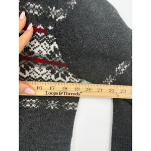 Woolrich Women’s Onyx Heather Fair Isle Lambswool Sweater Medium Cabin Cozy thumbnail 6