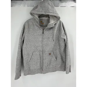 Carhartt Zip Hoodie Women Large Gray Sherpa Lined Relaxed Fit Workwear Gorpcore thumbnail 3
