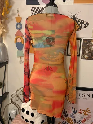 Jaded London Abstract Mesh Cutout Mini Dress UK 8 / US 4 thumbnail 6