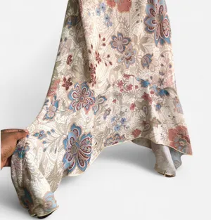 Y2K 2000s Fairy Forest Cottagecore Coquette Ruffle Floral Handkerchief Asymmetrical Hem Maxi Cami Dress Slip on sweetheart babydoll #angelic #whimsical #feminine #romantic thumbnail 2