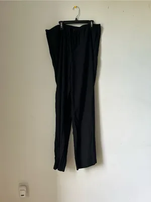 H&M Women’s Black Pull On Pants Size Large L Elastic Waist Drawstring Viscose thumbnail 5