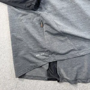 Nike Dri-Fit Women's XL Long Sleeve Active Shirt Grey Black Running Yoga Top thumbnail 7