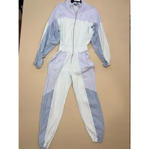 Paradised Blue colorblock Kelsey zip up Jumpsuit Medium thumbnail 4