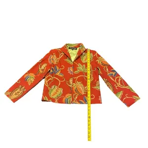 Vintage Painted Pony Blazer Jacket XS‎ Jungle Monkey Red Green Made In USA thumbnail 3
