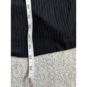Reformation Jeans Mini Dress M Black Ribbed Long Sleeve Crew Neck thumbnail 8