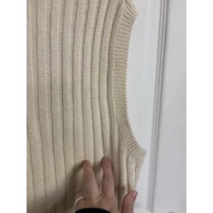 Karen Scott Vtg 90s Neutral Cable Knit Button Sweater Vest Fisherman Cottage Grandpa M Ramie thumbnail 8