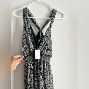 NWT Motherhood Maternity Black & White Paisley Maxi Dress Size S thumbnail 4