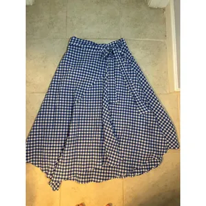 Maeve by Anthropologie Blue Gingham Wrap‎ Midi Skirt Size 2 Tie Waist thumbnail 5