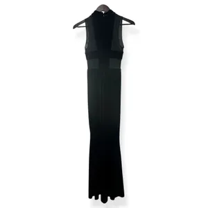 Betsy Adam Womens Gown Blue Sz 2 Velvet Mesh Mock Neck Formal Glam Elegant Goth‎ thumbnail 3