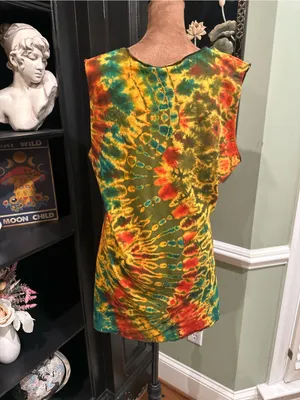 Karma Circle USA Sleeveless Dye Top – Multicolor Swirl – Size L/XL NWT thumbnail 6