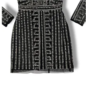 Gianni Bini Black Dani Pearl Silver Sequin Dress size 0 thumbnail 12