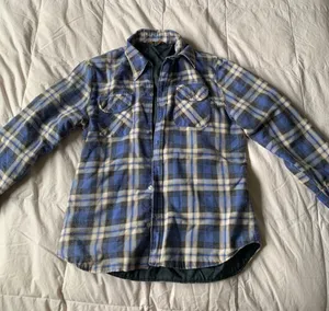 Plaid Flannel Jacket Blue Size L thumbnail 1