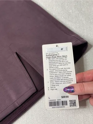 Lululemon Softstreme High Rise Mini Skirt Goodnight Plum Large NWT thumbnail 8