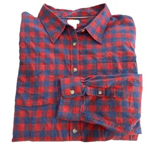 LL Bean Womens Red‎ Blue Plaid Flannel Button Front Shirt Size XL thumbnail 1