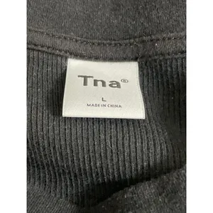 Aritzia TNA Women's Black Ribbed Knit Short Sleeve Crop T Shirt Tee Top Size L thumbnail 5