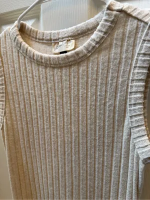 Universal Threads Sleeveless Ribbed Maxi Dress in Cream in XS thumbnail 2