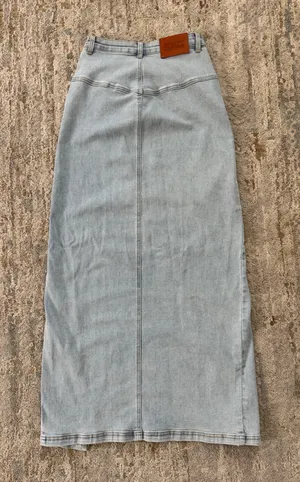 Princess Polly Denim Maxi Skirt Slit thumbnail 3